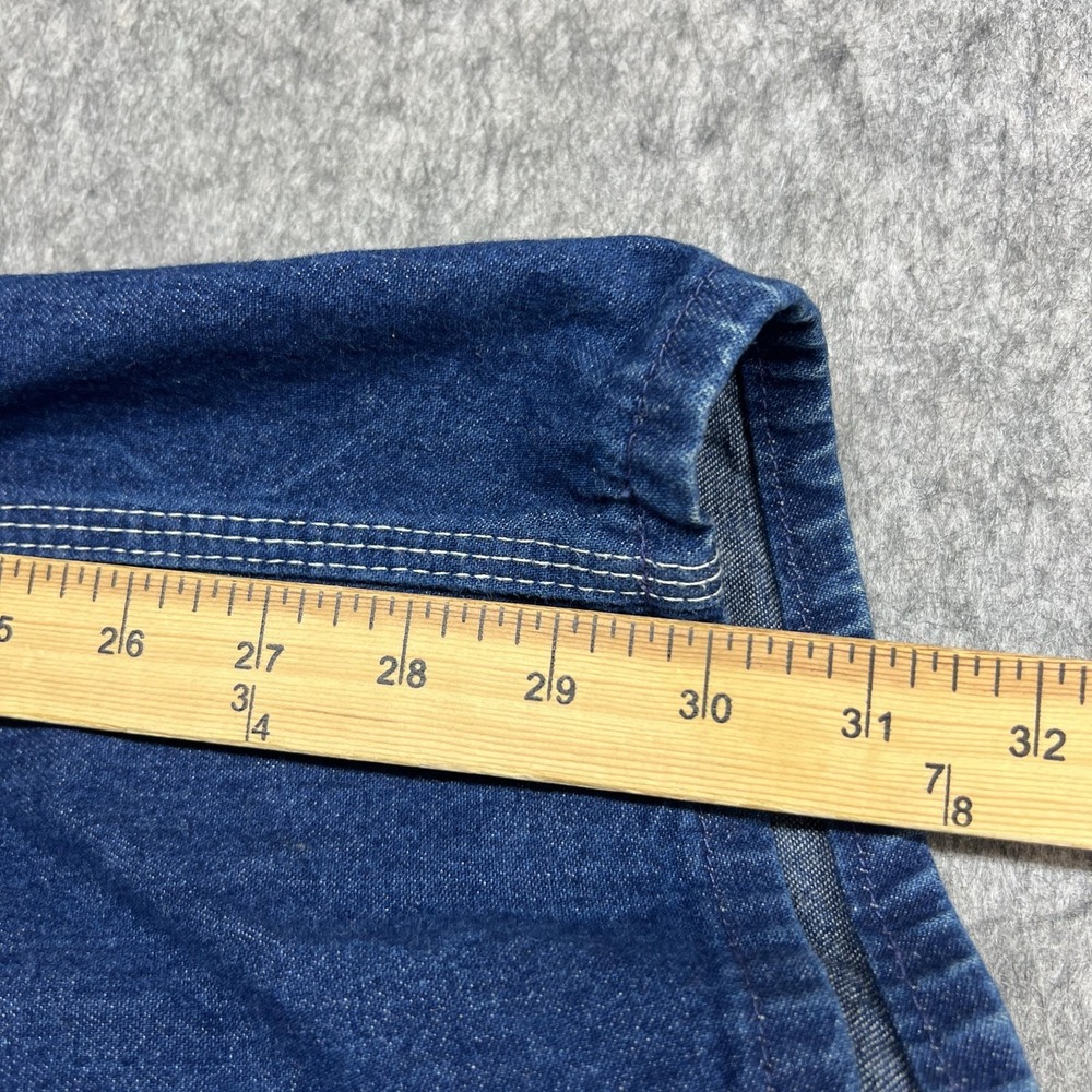 Key Imperial Bib Overalls Mens 52x30 Blue Denim Relaxed Fit Big Tall Workwear - Picture 15 of 16